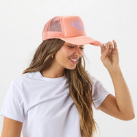 ALOHA COLLECTION TRUCKER HAT / CORAL