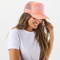 ALOHA COLLECTION TRUCKER HAT / CORAL