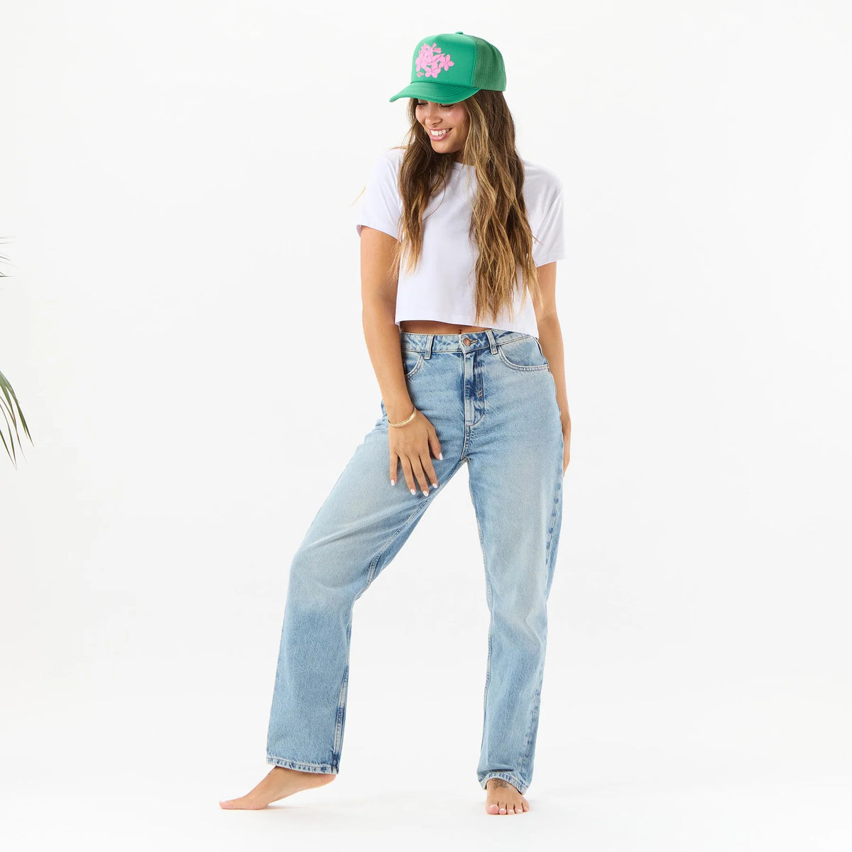 ALOHA COLLECTION TRUCKER HAT / MELIA / KELLY GREEN