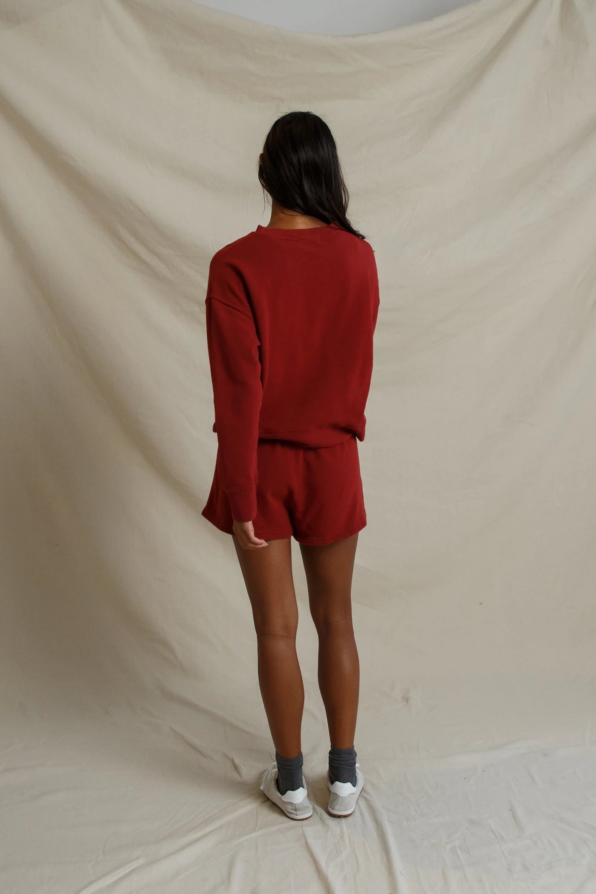 PERFECT WHITE TEE TYLER FRENCH TERRY PULLOVER SWEATSHIRT - RUBY RED T70