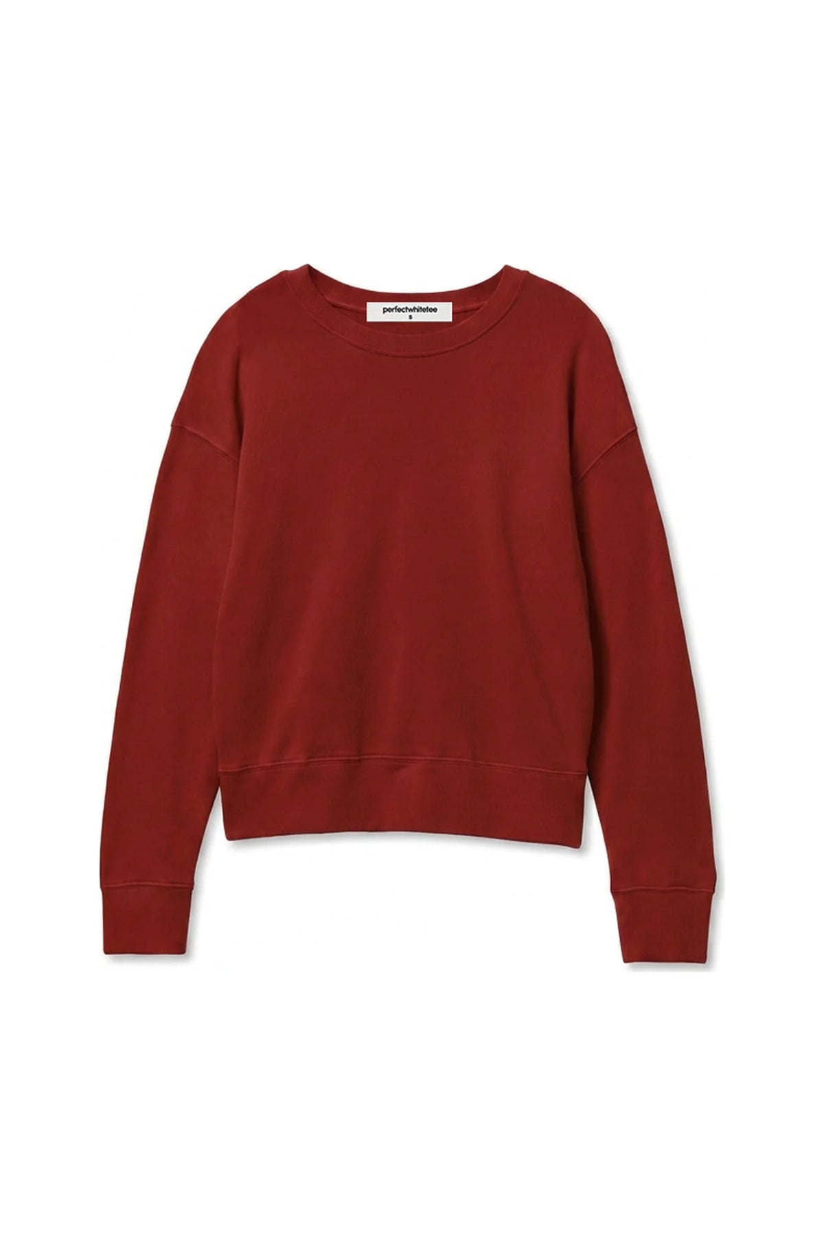 PERFECT WHITE TEE TYLER FRENCH TERRY PULLOVER SWEATSHIRT - RUBY RED T70