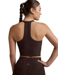 BEYOND YOGA SOFTMARK ON THE UP CROPPED TANK - COCOA PLUM LEOPARD 007GB