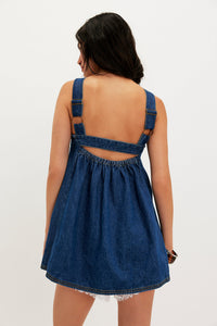 FREE PEOPLE KATIE DENIM TUNIC - DEEP WASH 9627