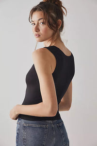 FREE PEOPLE INTIMATELY CLEAN LINES MUSCLE CAMI - BLACK 1686