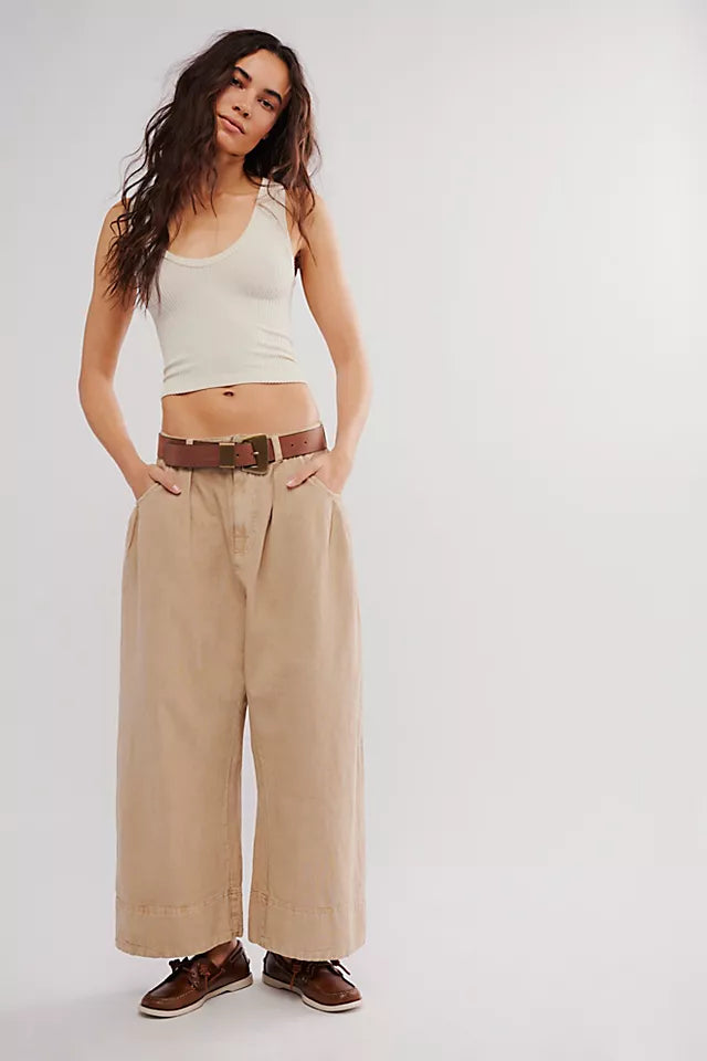 FREE PEOPLE  SWEET TALK CHINO PANTS - CROISSANT 1244