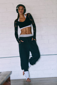 FREE PEOPLE FP MOVEMENT DAY OFF PANTS - BLACK 6973
