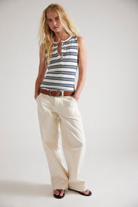 FREE PEOPLE WE ARE THE FREE JAMIE HENLEY STRIPED TANK - WHITE COMBO 8173