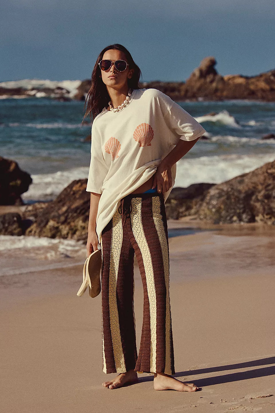 FREE PEOPLE WE THE FREE SHELL TEE - IVORY