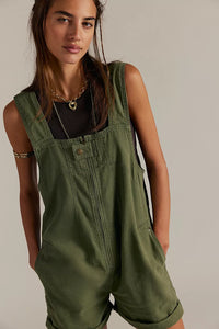 FREE PEOPLE WE THE FREE JUDE SHORTALLS - VERDANT 8178