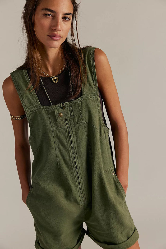 FREE PEOPLE WE THE FREE JUDE SHORTALLS - VERDANT 8178