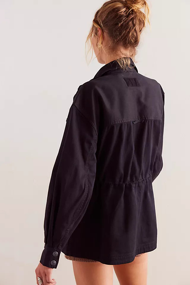 FREE PEOPLE WE ARE THE FREE ARYA UTILITY JACKET - BLACK 8276