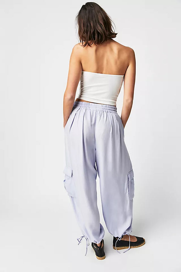 FREE PEOPLE PALASH SOLID CARGO PANTS - PERIWINKLE 4410