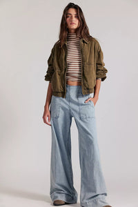 FREE PEOPLE WE THE FREE BREEZY DENIM PULL ON PANTS - DUSK 0725