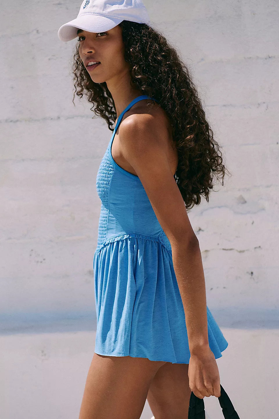 FREE PEOPLE MOVEMENT SMOCKIN HOT DRESS - DENIM HAZE 1387
