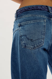FREE PEOPLE WE THE FREE FABLE LOW RISE TWISTED BOWED JEANS - HEARTSONG 9589