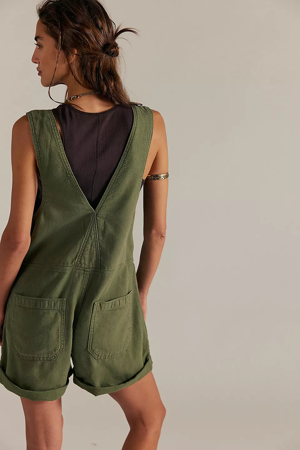 FREE PEOPLE WE THE FREE JUDE SHORTALLS - VERDANT 8178