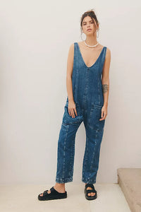 FREE PEOPLE HIGH ROLLER JUMPSUIT - SAPPHIRE BLUE 3995