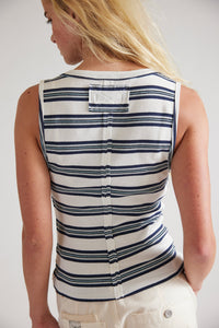FREE PEOPLE WE ARE THE FREE JAMIE HENLEY STRIPED TANK - WHITE COMBO 8173