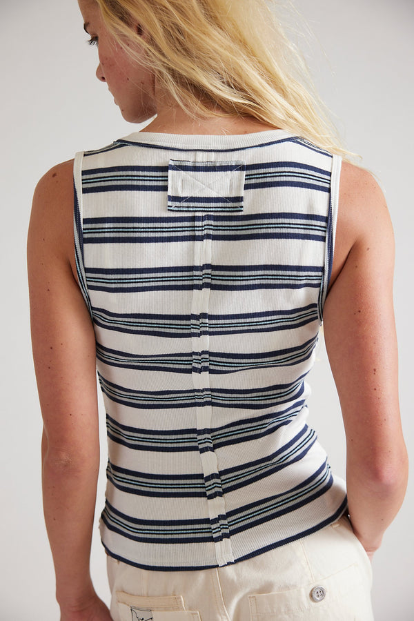 FREE PEOPLE WE ARE THE FREE JAMIE HENLEY STRIPED TANK - WHITE COMBO 8173