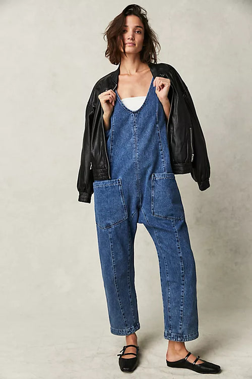 FREE PEOPLE HIGH ROLLER JUMPSUIT - SAPPHIRE BLUE 3995