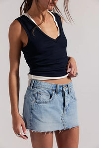 FREE PEOPLE WE THE FREE LAINEY LOW RISE MINI SKIRT - ITS ALL RIGHT 6679