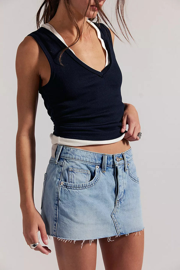 FREE PEOPLE WE THE FREE LAINEY LOW RISE MINI SKIRT - ITS ALL RIGHT 6679