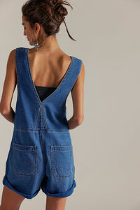 FREE PEOPLE WE THE FREE JUDE SHORTALLS - MID INDIGO 8178