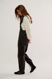 FREE PEOPLE HIGH ROLLER JUMPSUIT - MINERAL BLACK 3995