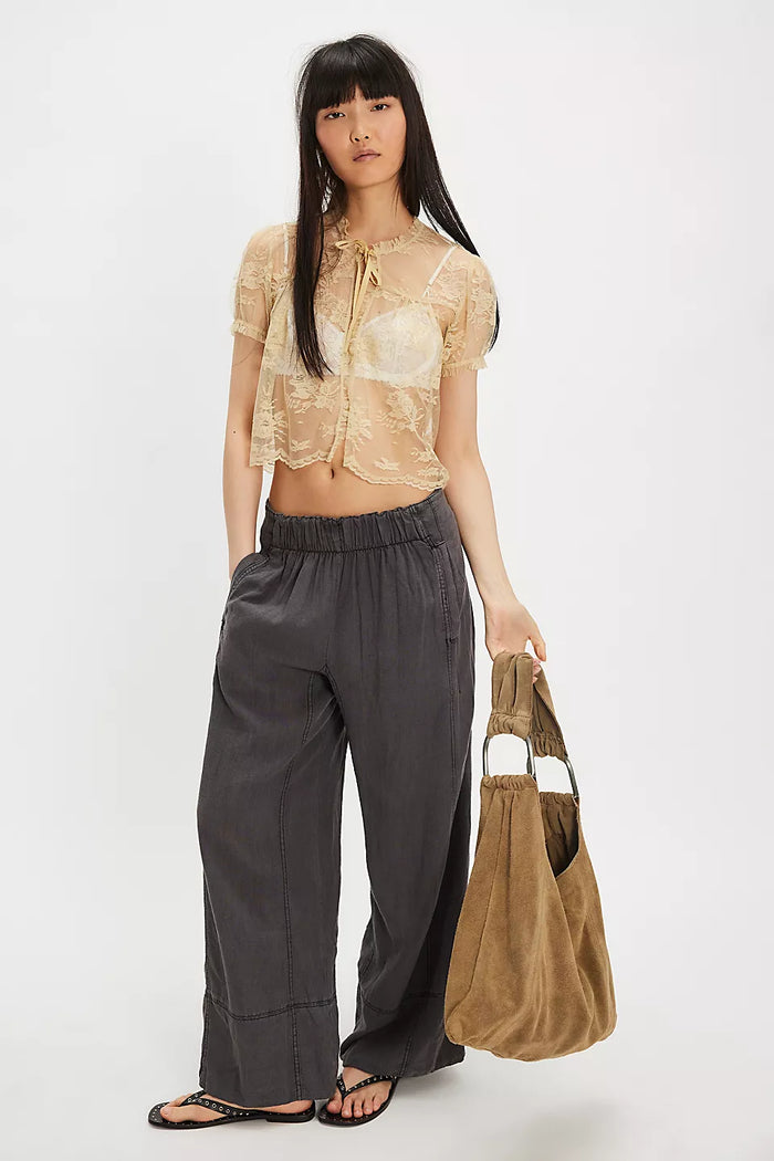FREE PEOPLE DAYS END LINE PULL ON PANTS - BLACK 8799