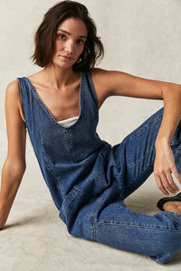 FREE PEOPLE HIGH ROLLER JUMPSUIT - SAPPHIRE BLUE 3995