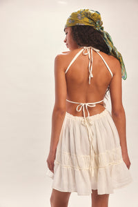 FREE PEOPLE TAKING SIDES MINI DRESS - IVORY 4123