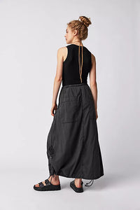 FREE PEOPLE PICTURE PERFECT PARACHUTE SKIRT - BLACK 6825