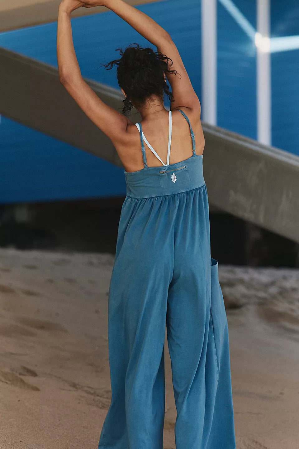 FREE PEOPLE MOVEMENT HOT SHOT STRAPPY ONESIE 2 - RIPTIDE 4582