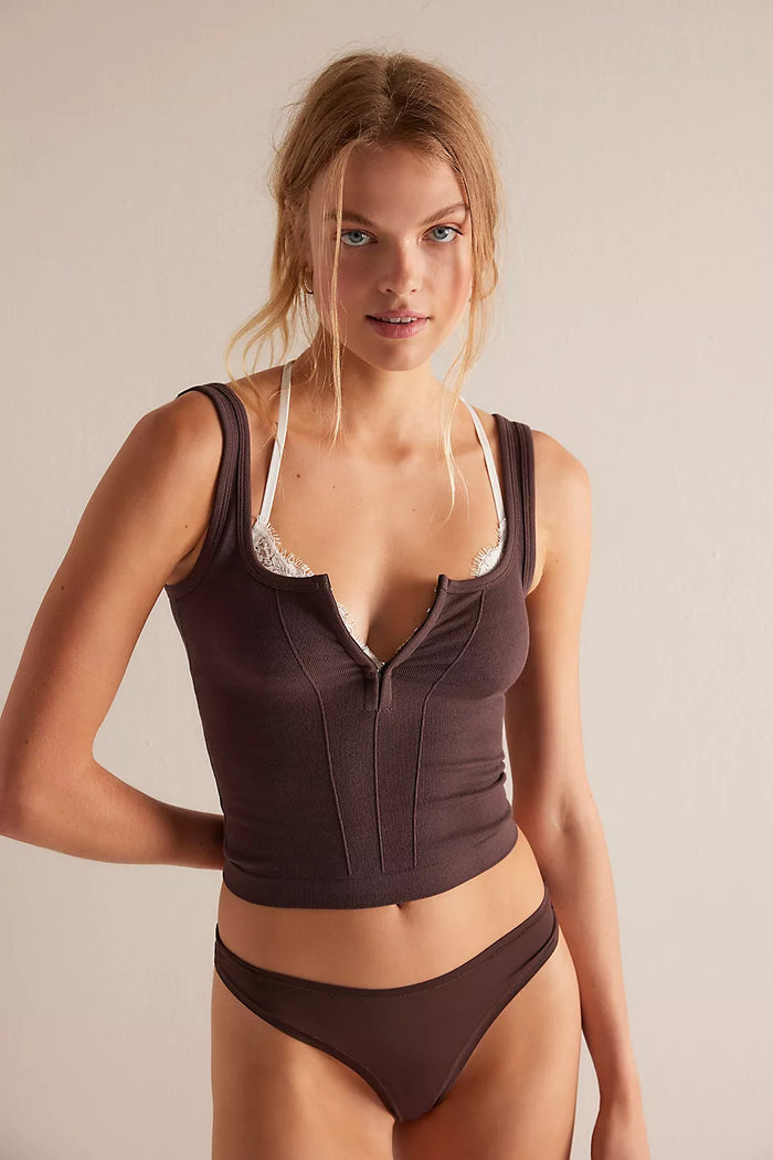 FREE PEOPLE INTIMATELY SIMPLY SOFT CAMI - TEAK FP262