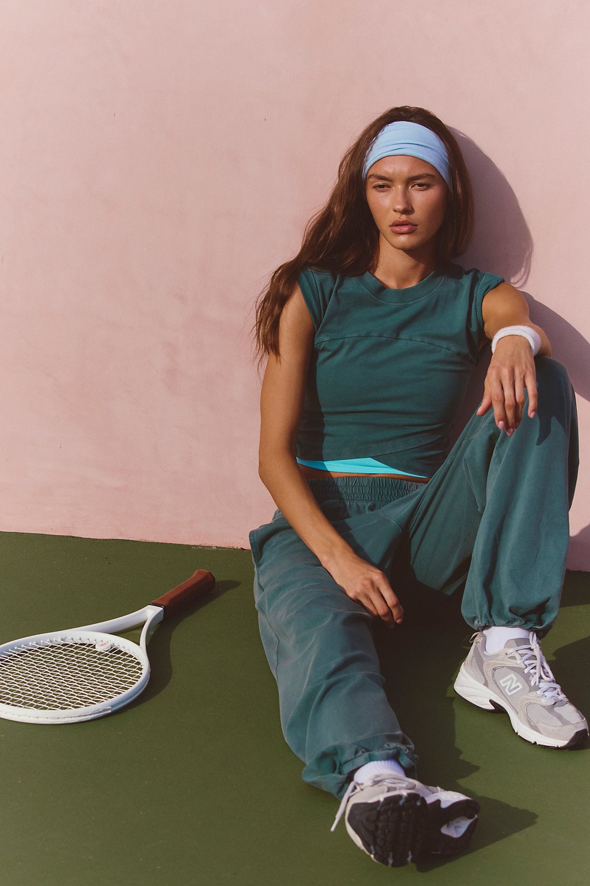 FREE PEOPLE HOT SHOT CROSSOVER SET - EVERGREEN 1907