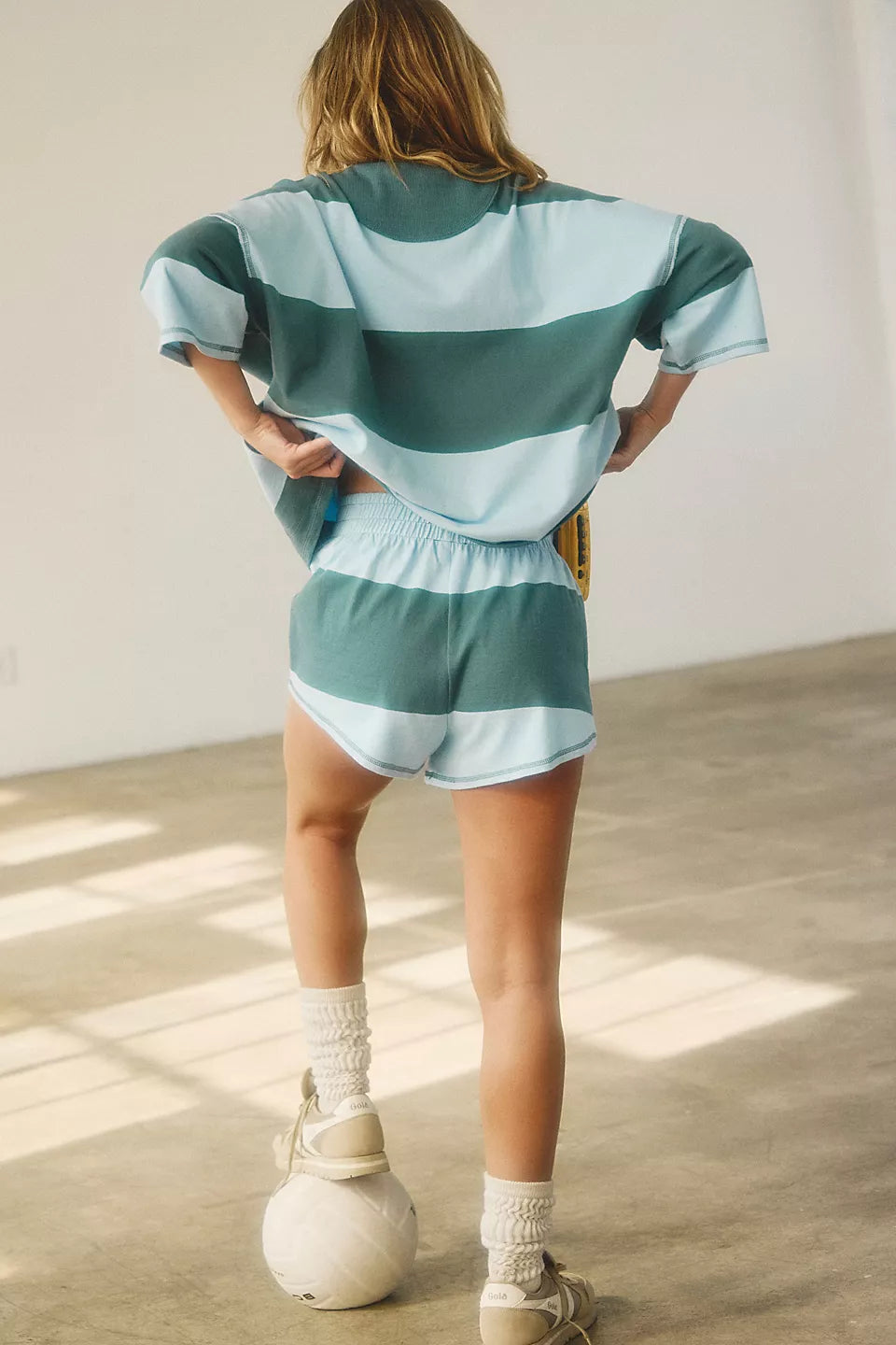 FREE PEOPLE FP MOVEMENT RETRO RUGBY SET - HERITAGE GREEN 5071