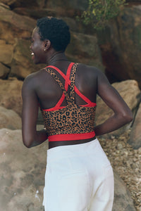 FREE PEOPLE ALL CLEAR LEOPARD CAMI - TOASTED ALMOND 0807
