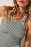 FREE PEOPLE INTIMATELY CLEAN RIBBED SEAMLESS TANK - ICEBERG GREEN 1955