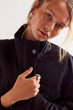 FREE PEOPLE WE ARE THE FREE ARYA UTILITY JACKET - BLACK 8276