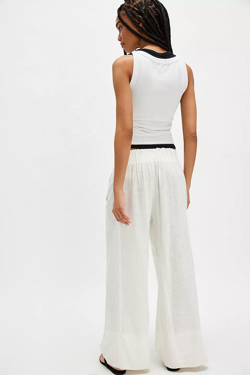 FREE PEOPLE DAYS END LINE PULL ON PANTS - CLEAN IVORY 8799