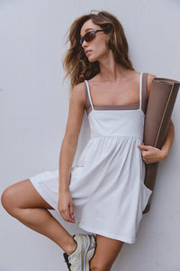 FREE PEOPLE MOVEMENT HOT SHOT STRAPPY ROMPER - WHITE 1151
