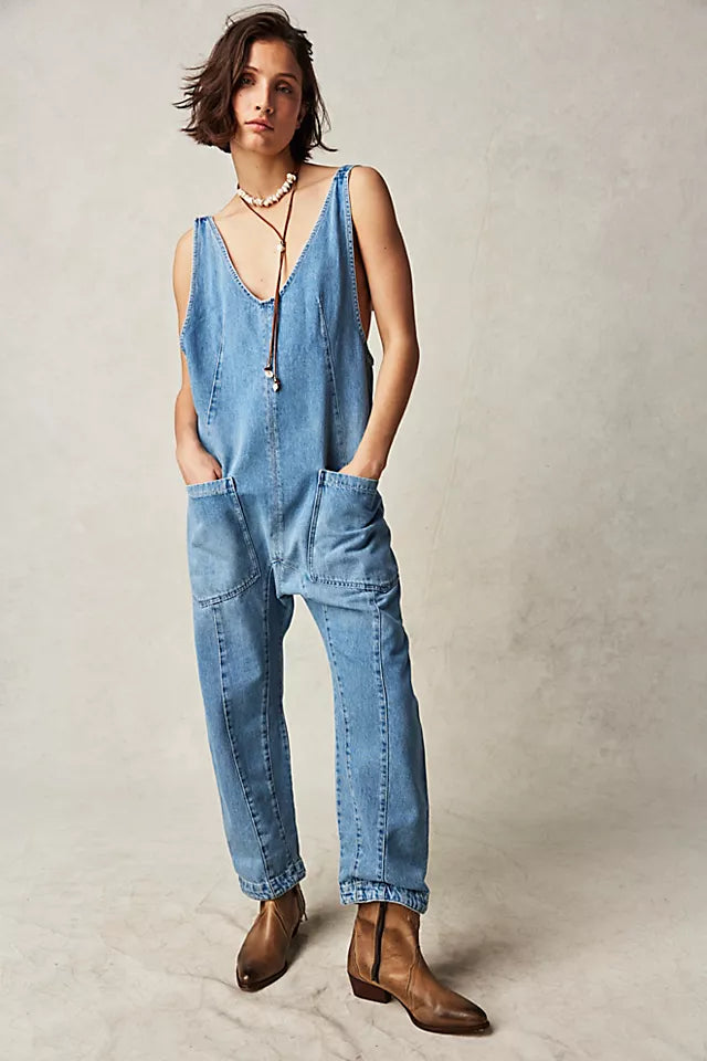 FREE PEOPLE WE THE FREE HIGH ROLLER JUMPSUIT - KANSAS 3995