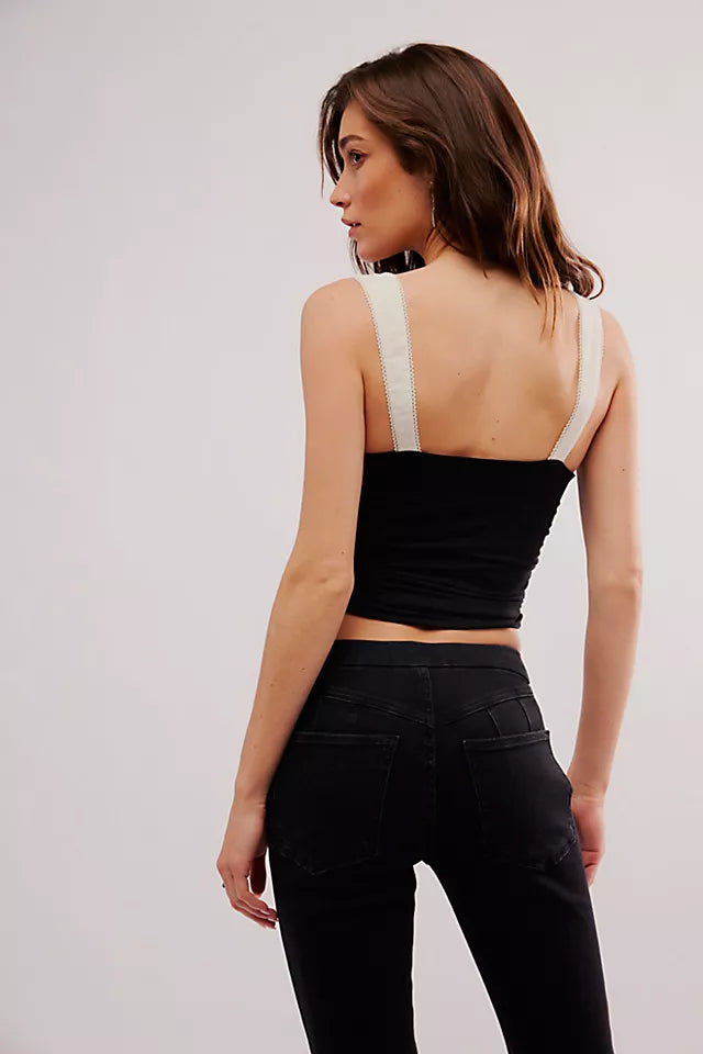 FREE PEOPLE 2 TONE TANK - BLACK 4740 – Work It Out FREE PEOPLE 2 TONE TANK - BLACK 4740 – Work It Out