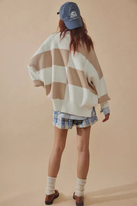 FREE PEOPLE EASY STREET CHECKED TUNIC - WHITE SAND COMBO 6684