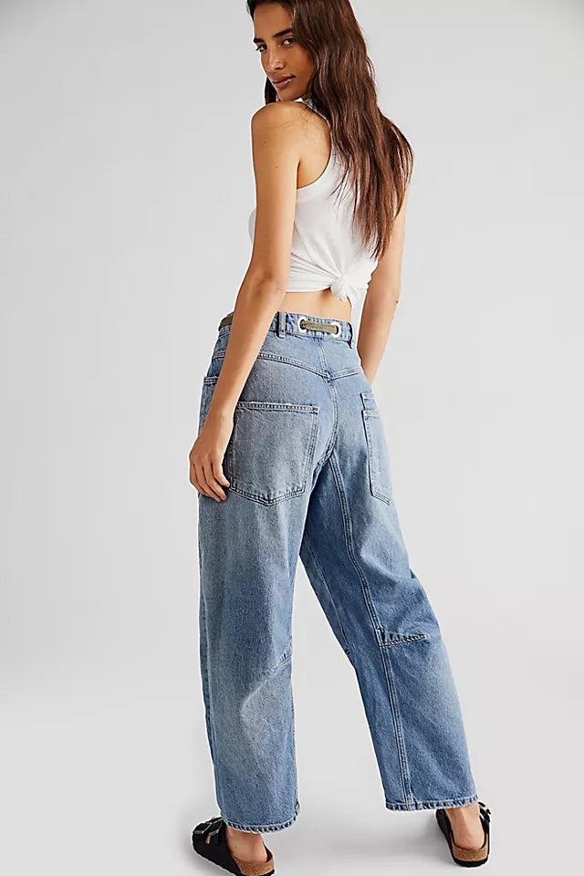 FREE PEOPLE WE THE FREE MOXIE PULL ON BARREL - TRUEST BLUE 7037