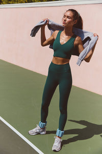 FREE PEOPLE NEVER BETTER CROP CAMI - EVERGREEN 5025