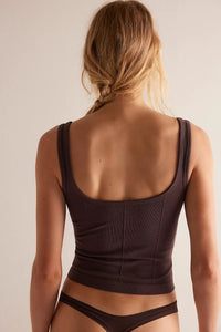 FREE PEOPLE INTIMATELY SIMPLY SOFT CAMI - TEAK FP262