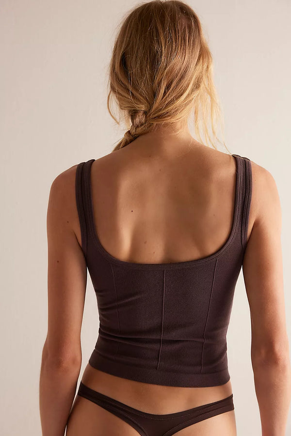 FREE PEOPLE INTIMATELY SIMPLY SOFT CAMI - TEAK FP262