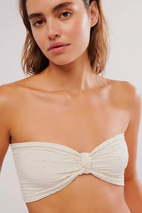 FREE PEOPLE INTIMATELY FLORAL FRILLS KNOTTED BANDEAU - TOFU 1108