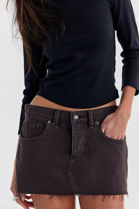 FREE PEOPLE WE THE FREE LAINEY LOW RISE MINI SKIRT - CHOCOLATE 6679